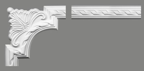 Wand 252 PU  5,1x1,9cm  feste Stuckleiste für Wandgestaltung
